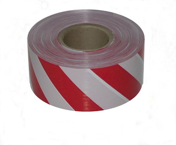 Red and White Striped Warning Tape