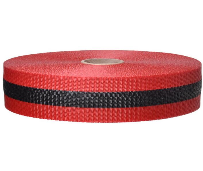 Black and Red Color Woven Barricade Tape